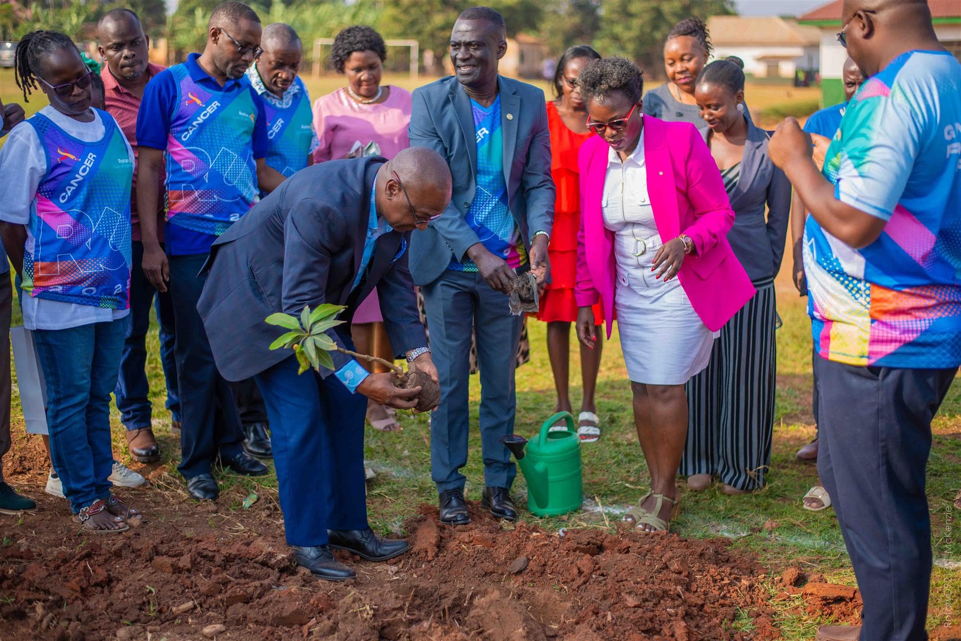 Members of the Rotary Club of Gayaza planting trees